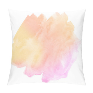 Personality  Multicolored Watercolor Stains In Pastel Colors With Natural Stains On A Paper Basis. Abstract Background With Unique Streaks Of Paint. Isolated Frame For Design. Pillow Covers