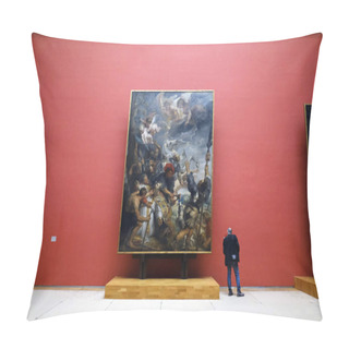 Personality  Visitors Take A Tour At The Royal Museums Of Fine Arts Of Belgium In Brussels On June 1st, 2019. Pillow Covers
