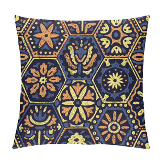Personality  Seamless Vintage Pattern In Patchwork Style. Ethnic And Tribal Motifs. Handwork. Vector Illustration. Pillow Covers