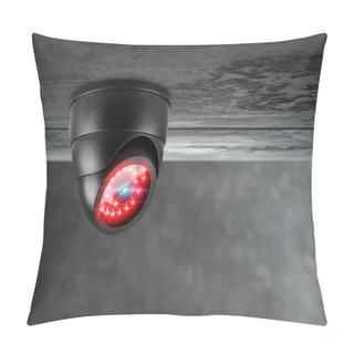 Personality  Smart CCTV Camera Under The Ceiling With Red Lights. Cameras Work Day And Night, Video Recording In The Dark. Protection From Thieves And Vandals Pillow Covers