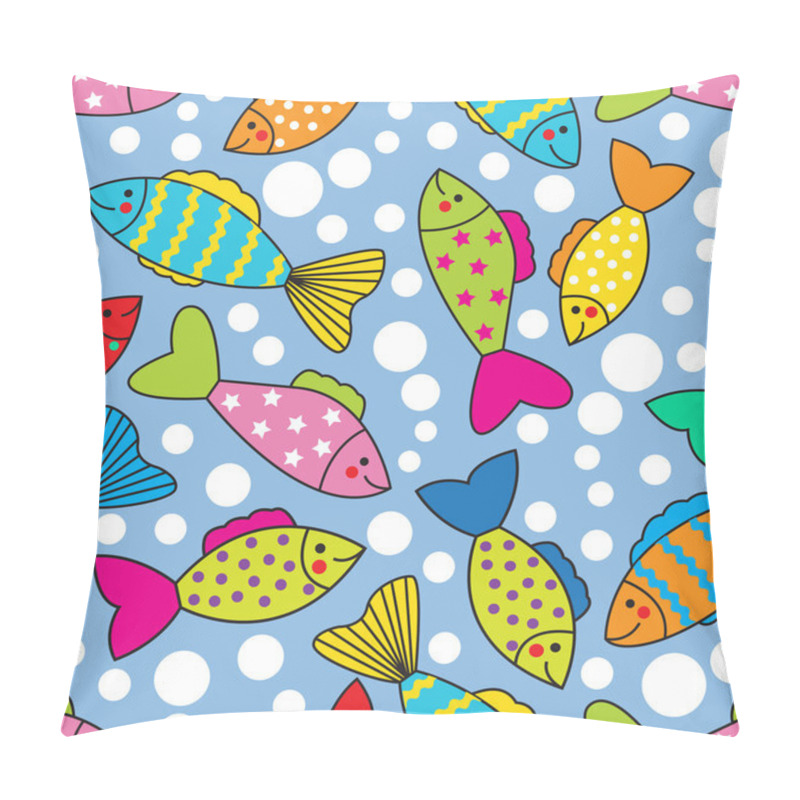 Personality  Seamless colorful fish pillow covers