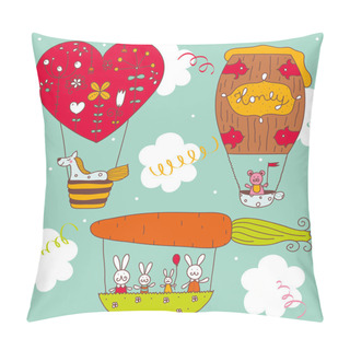 Personality  Cheerful Children's Pattern With Little Animals. Pillow Covers