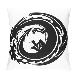 Personality  Round Dragon Sign. Pillow Covers