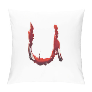Personality  Dripping Blood Fonts The Letter U Pillow Covers