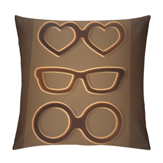 Personality  Vector Set Of Glasses. Pillow Covers