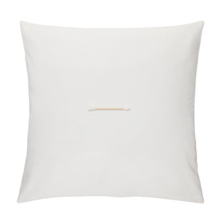 Personality  Top View Of Cotton Ear Stick On White Background Pillow Covers