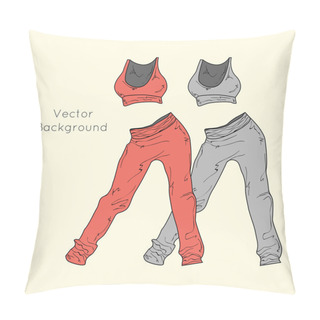 Personality  Women's Sport Clothing. Vector Illustration. Pillow Covers