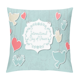 Personality  International Day Of Peace Vector Illustration. Pillow Covers