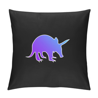 Personality  Ant Eater Shape Blue Gradient Vector Icon Pillow Covers