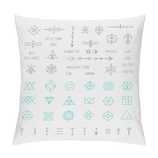 Personality  Set Of Trendy Geometric Icons Pillow Covers