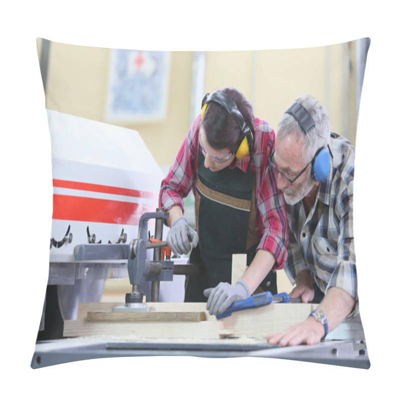 Personality  Young Trainee In Carpentry Pillow Covers
