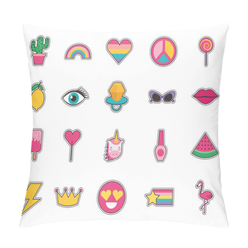 Personality  Isolated fashion style icon set vector design pillow covers