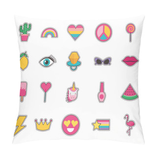 Personality  Isolated Fashion Style Icon Set Vector Design Pillow Covers