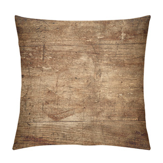 Personality  Dark Brown Wood Texture With Scratches As Background Pillow Covers