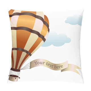 Personality  Vector Illustration Of Hot Air Balloon On The Sky Pillow Covers