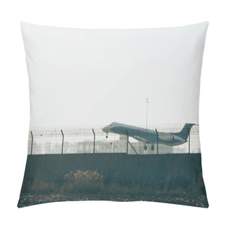 Personality  Departure Of Jet Plane From Airport Runway  Pillow Covers