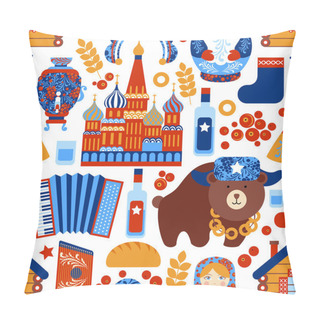Personality  Russia Travel Seamless Pattern Pillow Covers