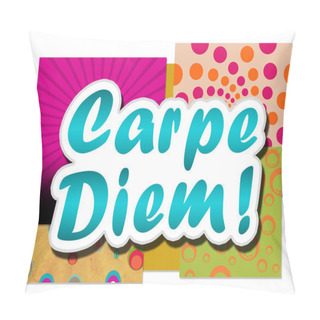 Personality  Carpe Diem In Colourful Background Pillow Covers