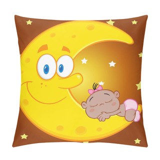 Personality  African Baby Girl Sleeps On  Moon Pillow Covers