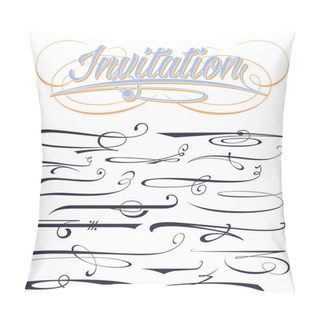 Personality  Vector Set Of Calligraphic Elements For Design Inscriptions In R Pillow Covers