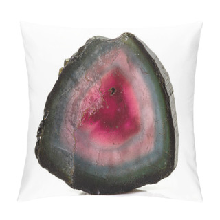 Personality  Macro Tourmaline Mineral Stone On White Background Pillow Covers