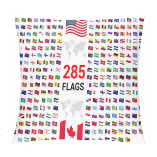 Personality  Set Of 285 World Flags Of Sovereign States Pillow Covers