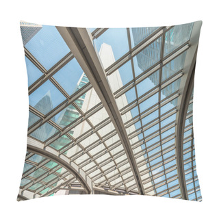 Personality  Skyscrapers Of Tokyo As Seen Through Glass Window Pillow Covers