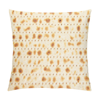 Personality  Pesah Celebration Concept - Jewish Passover Holiday Background Texture From Matzo. View From Above. Pillow Covers