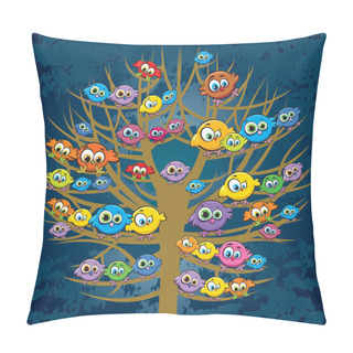 Personality  Funny Birds And Tree Pillow Covers