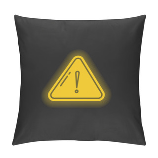 Personality  Alert Yellow Glowing Neon Icon Pillow Covers