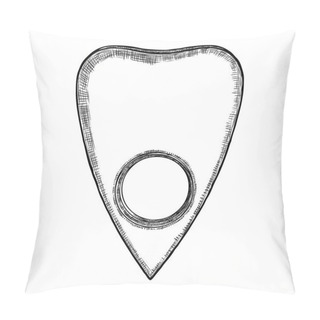 Personality  Hand Drawn Divination Board Planchette Isolated Blank. Stylized  Pillow Covers