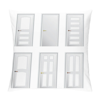 Personality  Set Of 6 White Painted Profiled Doors. Eps10 Pillow Covers