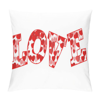 Personality  Love Word With Red Hearts Pillow Covers