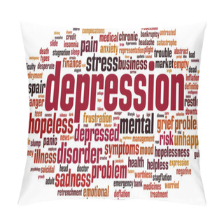 Personality  Depression Word Cloud Pillow Covers