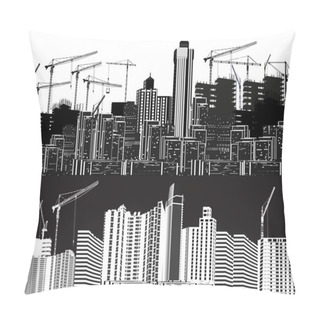 Personality  Two Black And White City Silhouettes Pillow Covers