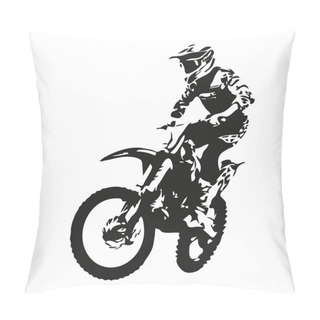 Personality  Motocross Rider, Vector Pillow Covers