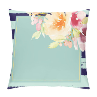 Personality  Greeting Card With Flowers. Pastel Colors. Handmade. Watercolor Pillow Covers