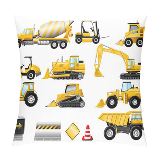 Personality  Construction Icon Set Pillow Covers