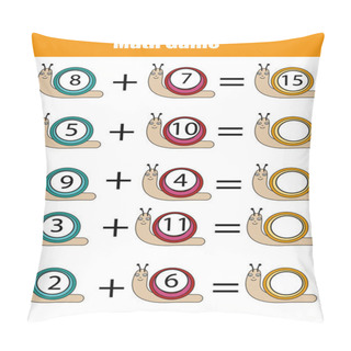 Personality  Math Educational Counting Game For Children, Worksheet. Learning Addition Pillow Covers