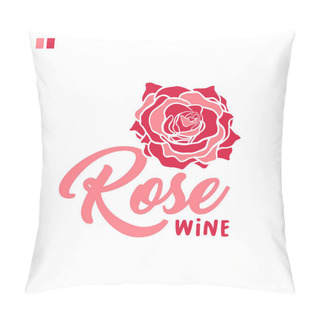 Personality  Rose Wine Handwritten Lettering Illustration Pillow Covers