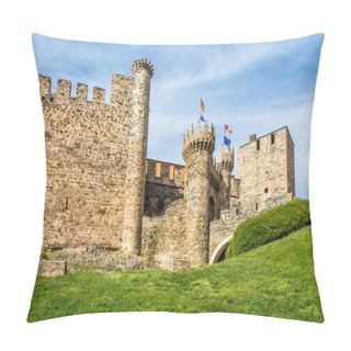 Personality  View At The Templar Castle, Built In The 12th Century In Ponferrada - Spain Pillow Covers