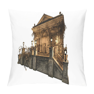 Personality  Academy Mansion Fantasy Architecture, 3D Illustration, 3D Rendering Pillow Covers