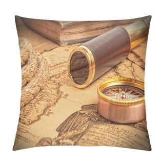 Personality  Vintage Brass Telescope Pillow Covers