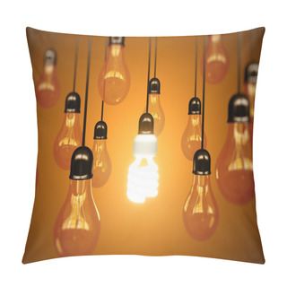 Personality  Lightbulbs On Yellow Pillow Covers