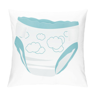 Personality  Baby Diapers With Funny Picture. Vector Pillow Covers