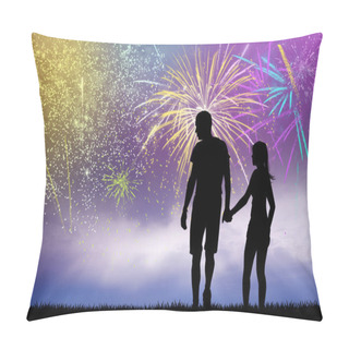 Personality   Illustration Of Night Fireworks Pillow Covers