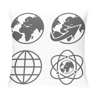 Personality  Globe Earth Icons Set Pillow Covers