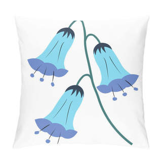 Personality  Flower Arrangement, Bluebell On The White Background Pillow Covers