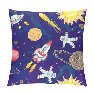 Personality  Hand Drawn Space Seamless Pattern Pillow Covers