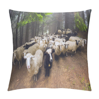 Personality  Sheep Grazing In Mist Pillow Covers
